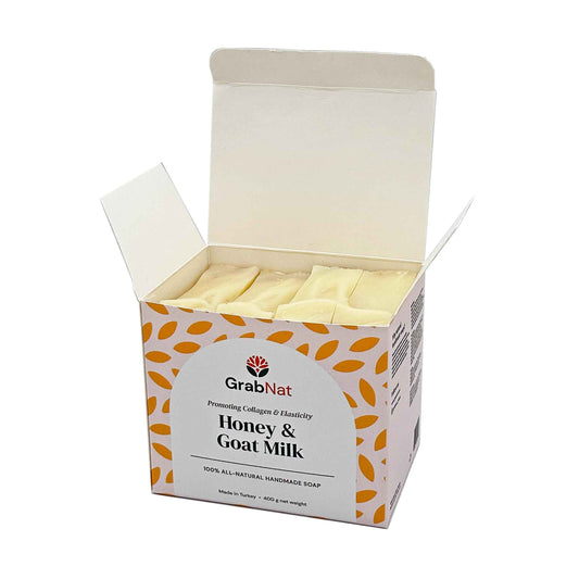 4-Pack Goat Milk Honey Soap (4x100g) | Handmade, All-Natural, Cold-Processed | W/Real Goat Milk and Honey | Nourishing Cleanse for Face & Body, Suitable for All Skin Types (4 x100grams/4 x 3.5oz)