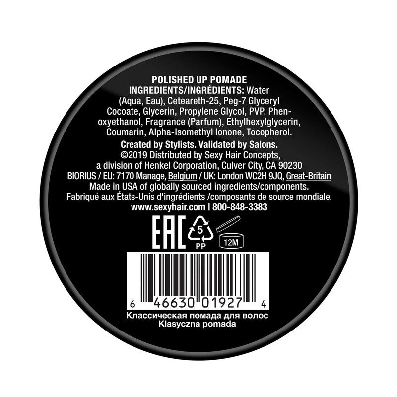 SexyHair Polished Up Pomade - Classic Shine & Easy Wash Out | Perfect for Sleek Styles