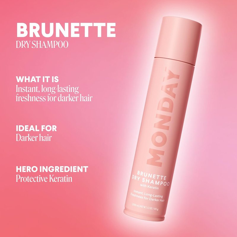 Brunette Dry Shampoo with Keratin - Oil-Absorbing Formula for Darker Hair | 200 mL