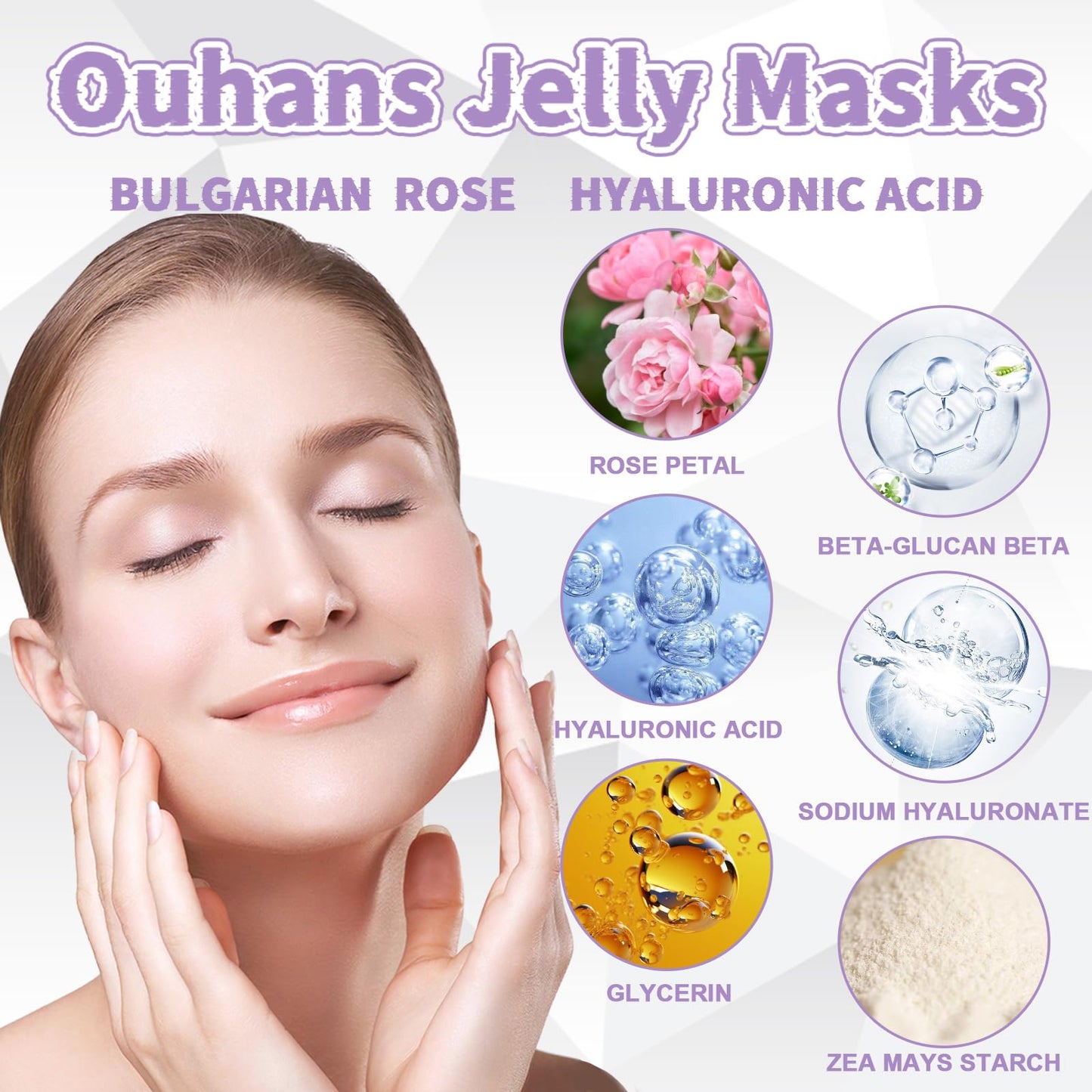 Jelly Mask Set,Hyalorunic Acid Jelly Masks For Facials Professional,Rose Hydro Jelly Face Mask,with Facial Mask Mixing Bowl Set,Headband,Birthday Gifts for Women,Gift Set for Valentine's, Mother's Day