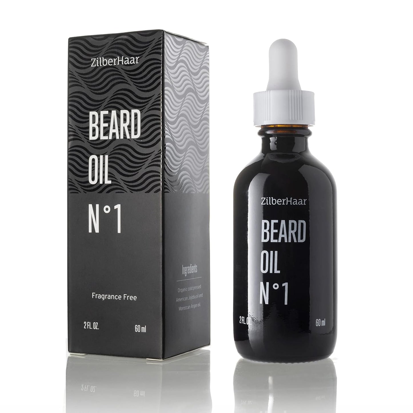 ZilberHaar Beard Oil - Organic Moroccan Jojoba & Argan Oil for Natural Growth | 2 oz