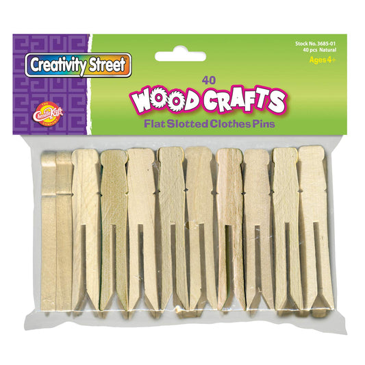Chenille Kraft Natural Flat-Slotted Clothespins (CKC368501)