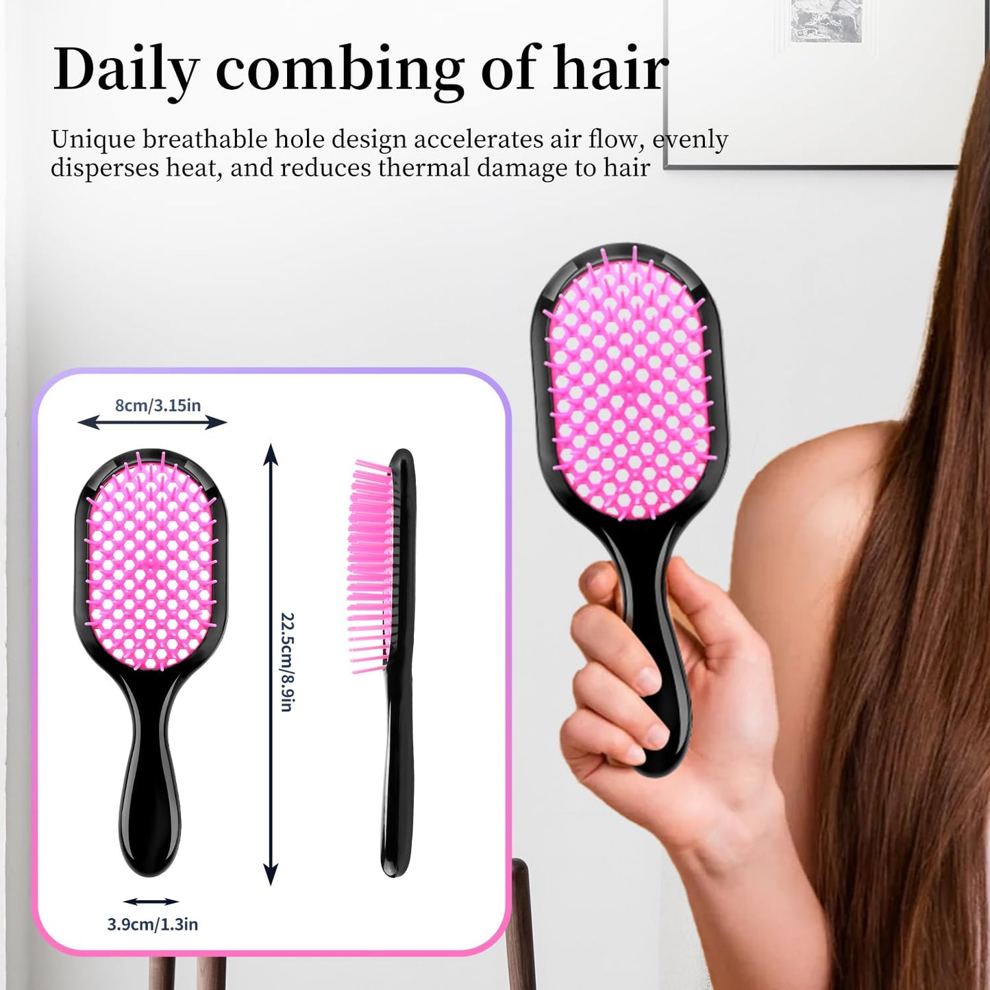 Detangling Brush,1 Pack Detangler Brush, Gentle & Effective Detangling on Wet or Dry Fragile Hair Types,Ultra-light, Detangling Brsuh ventilated and antistatic hairbrush (Blue)