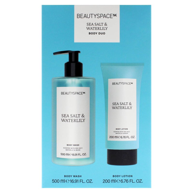 Beauty SpaceNK Sea Salt & Waterlily Body Wash & Lotion Duo – Hydrating & Nourishing Formula – Suitable for All Skin Types – Vegan & Cruelty-Free – Refreshes & Moisturizes – 2 Pc, 16.91oz & 6.76oz