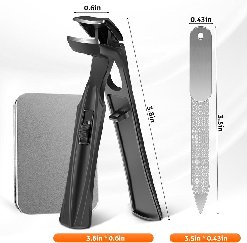 Ingrown Toenail Clippers - Angled Head Nail Clipper Set for Thick Toenails | Ideal for Seniors & Men