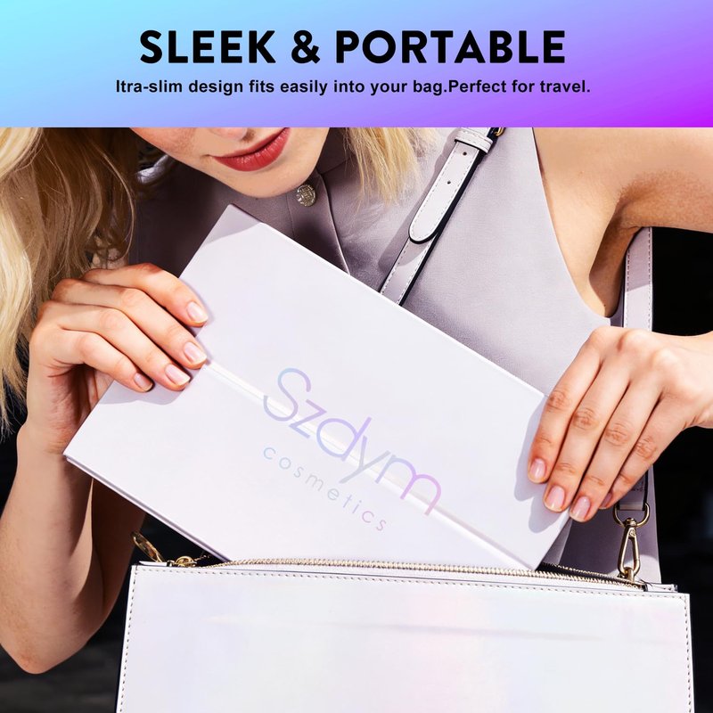 Large Empty Magnetic Palette, Portable Style Standable Case, White Holographic Cardboard Magnetic Palette, Holds 60pcs 26mm Round or Square Makeup Pans, Strong Magnet DIY Organizer