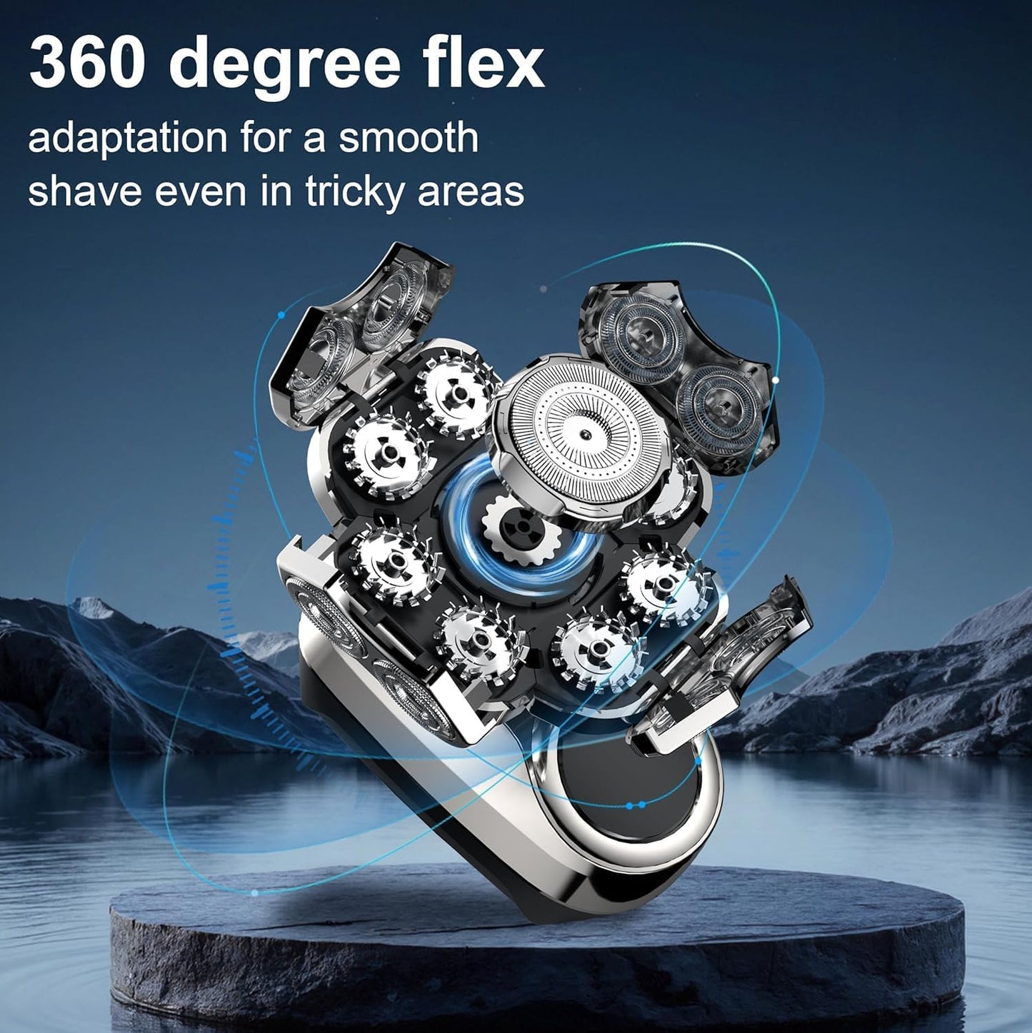 Head Shaver for Bald Men - 9D Floating Blades, IPX7 Waterproof, LED Display | Rechargeable Cordless Razor