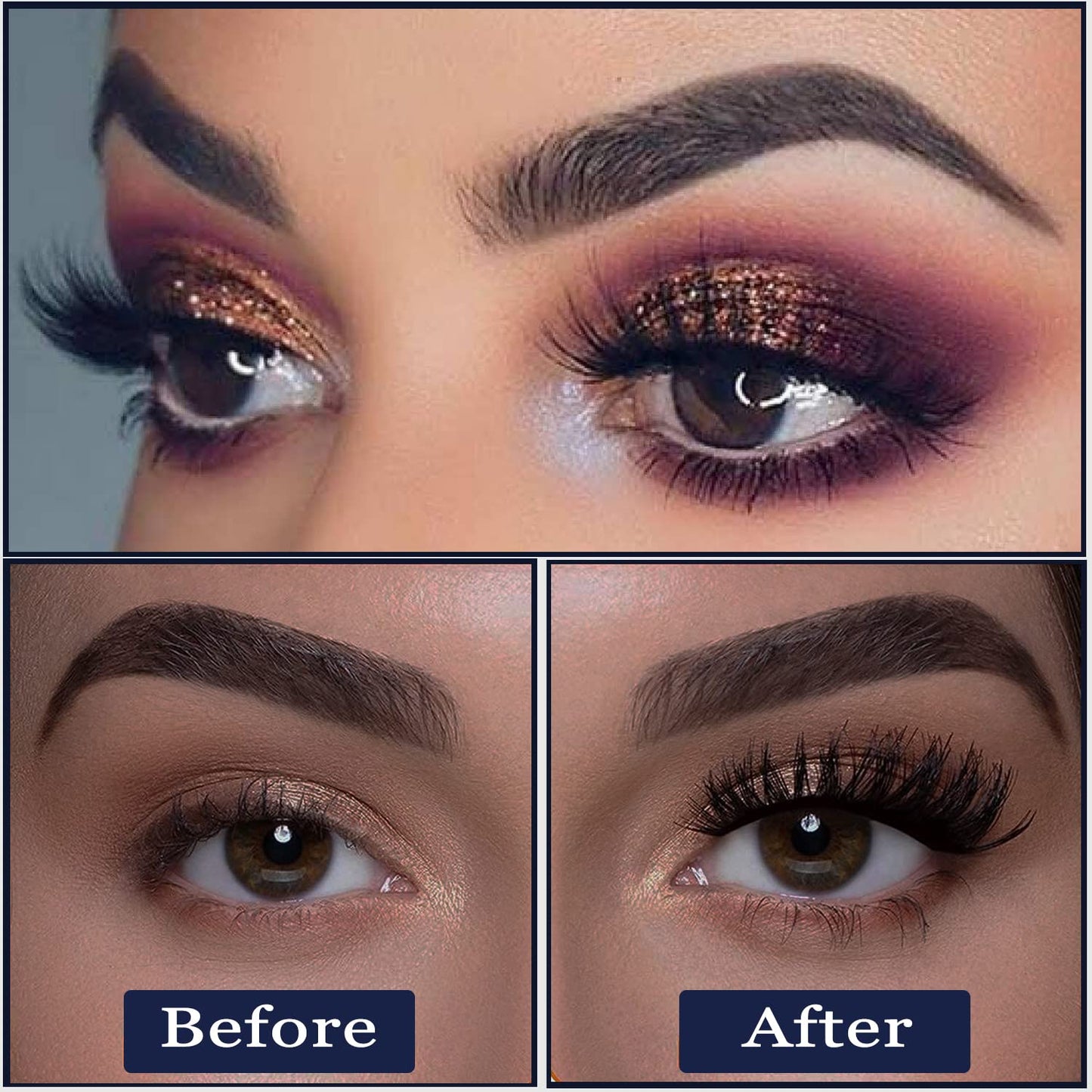 7C SevenCrown Magnetic Eyelashes with Eyeliner Kit,Cat-Eye Magnetic Lashes,False Eyelashes with Applicator,Reusable Magnet Lash Set,Natural Look,Easy,Cruelty-Free.
