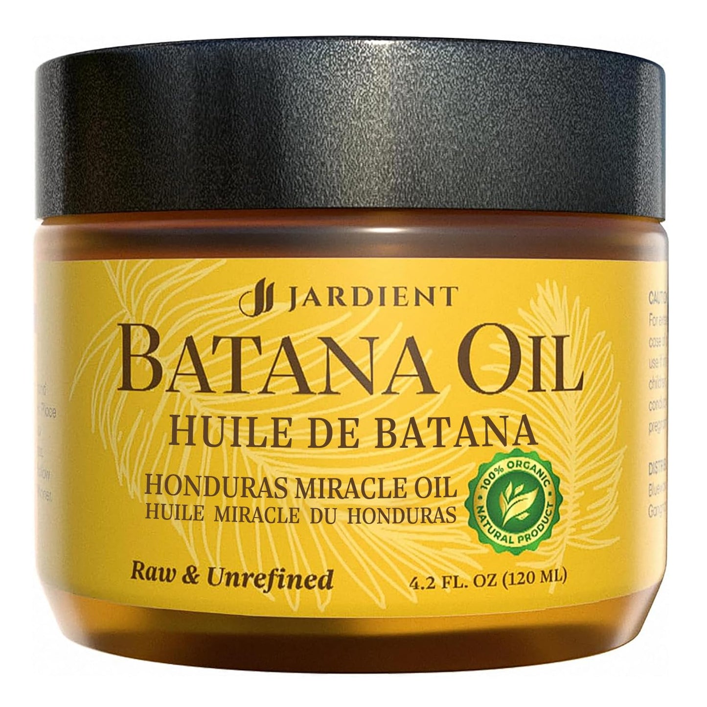 Jardient Raw Batana Oil for Hair Growth: Dr Sebi Organic Batana Oil from Honduras - 100% Pure & Natural - Promotes Thicker & Stronger Hair for Men & Women (4 OZ)