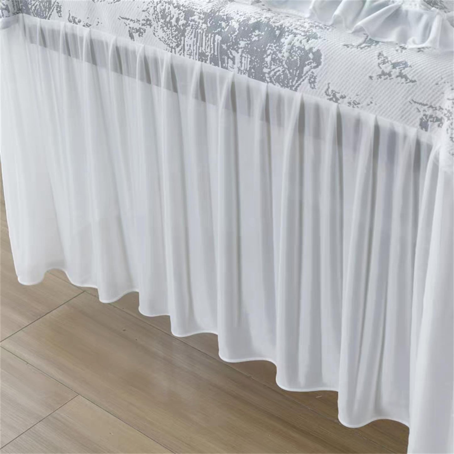 MWNAGO Massage Table Skirt with Hole, Beauty Massage Table Cover,Spa Thickened Massage Linens, Massage Fitted Sheet, Massage Face Rest Cover with Hole,Sutiable for 75"X31.5" (Gray)