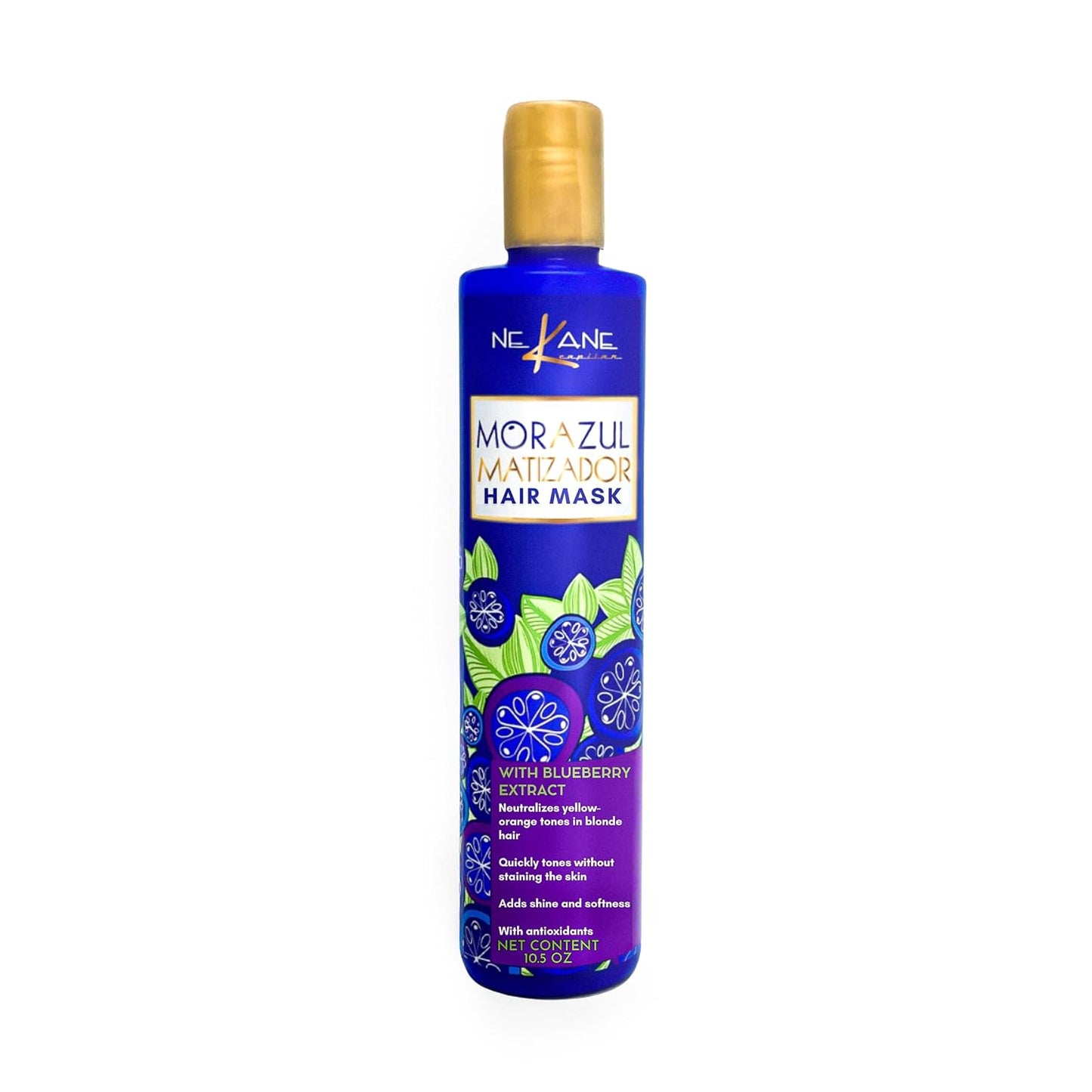 Nekane Morazul Blue Toning Shampoo & Hair Mask Kit - 10.58 oz Each for Blonde & Gray Hair Care