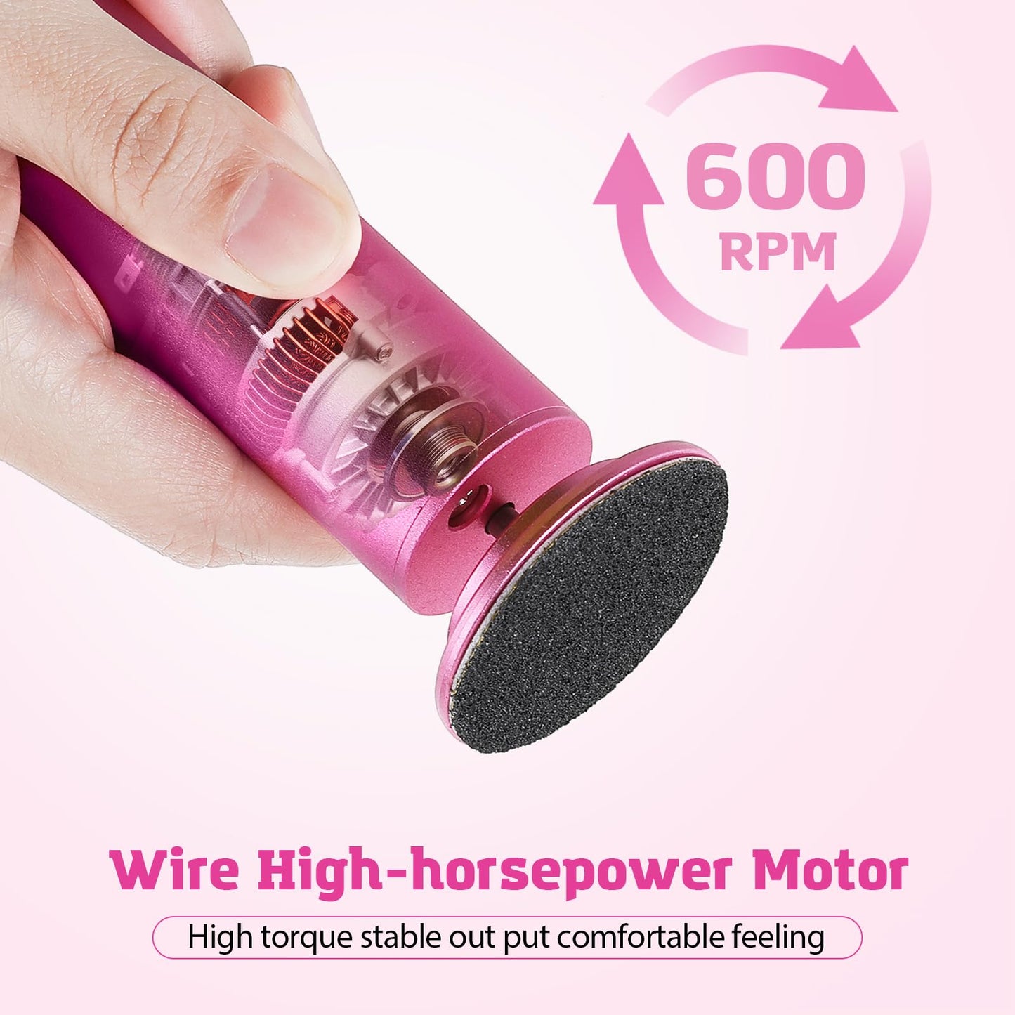 Electric Foot Callus Remover, Speed Adjustable Electric Foot File with 60 Pcs Sandpaper Discs, Professional Pedicure Tool for Men Women Dead Skin and Calluses - Matte Purple