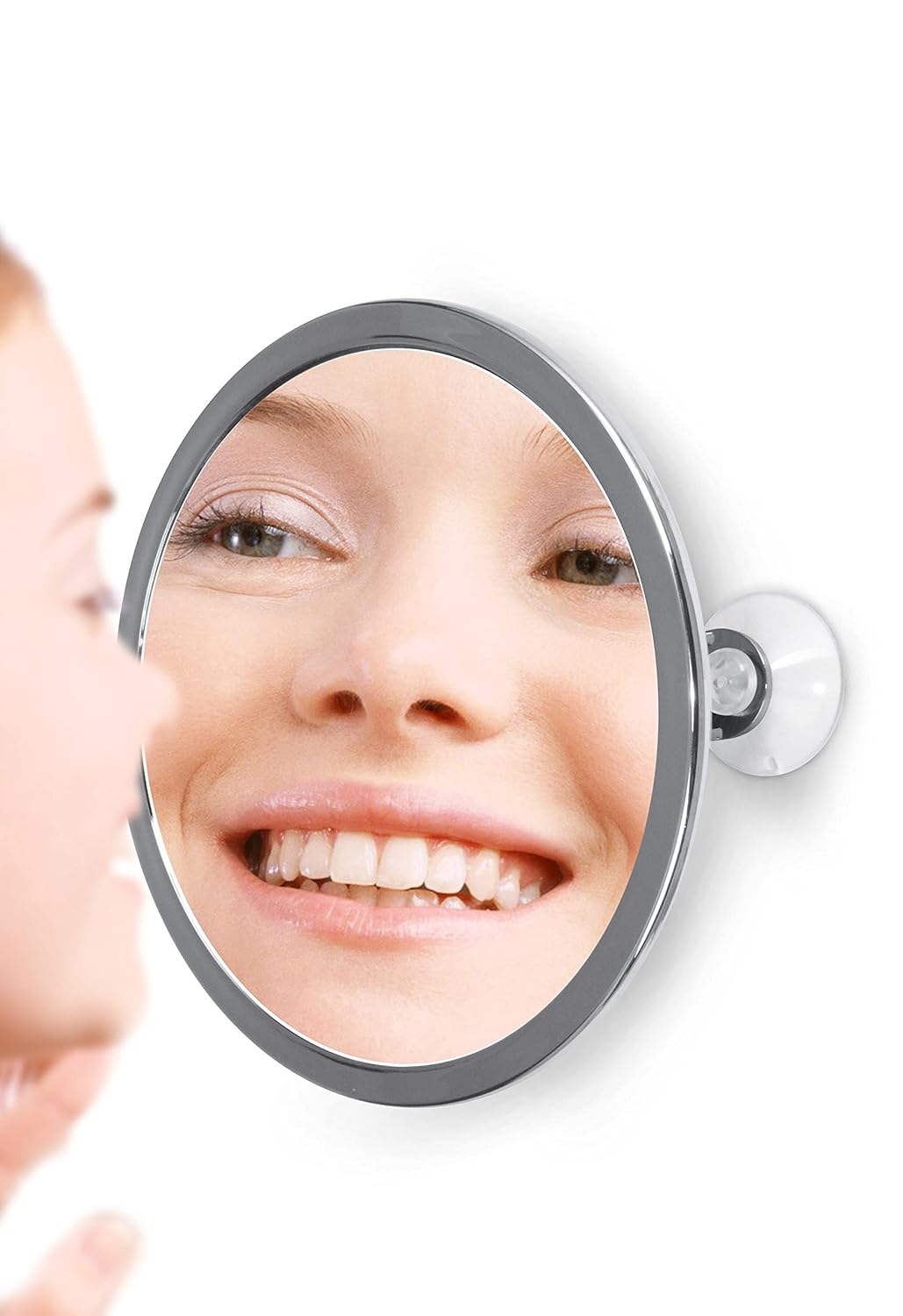 5X Magnifying Vanity Makeup Mirror - 6-Inch Suction Mount with 3-Point Locking Design | Pivoting & Rotating