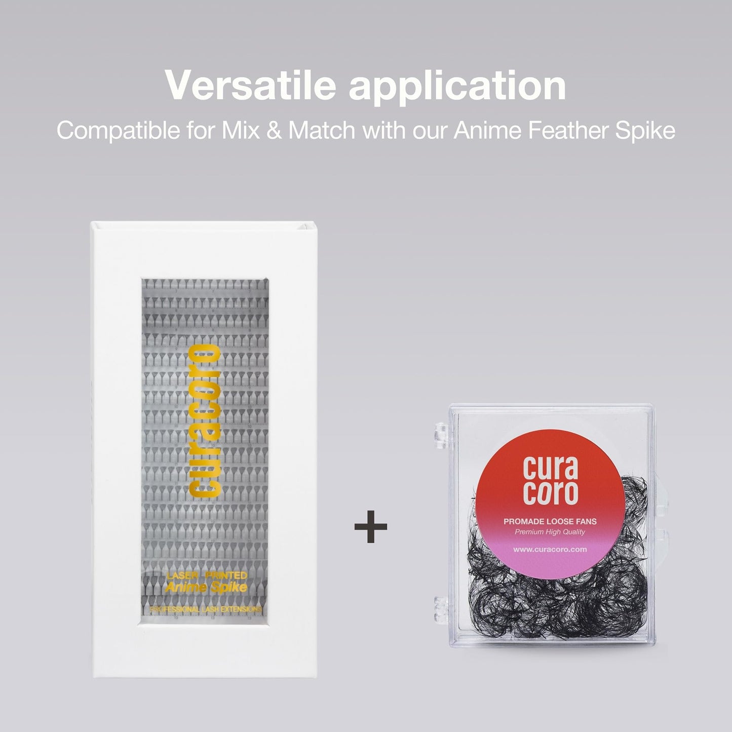 Curacoro Anime Feather Spikes Lash Extensions 9-16mm B Curl (Black)