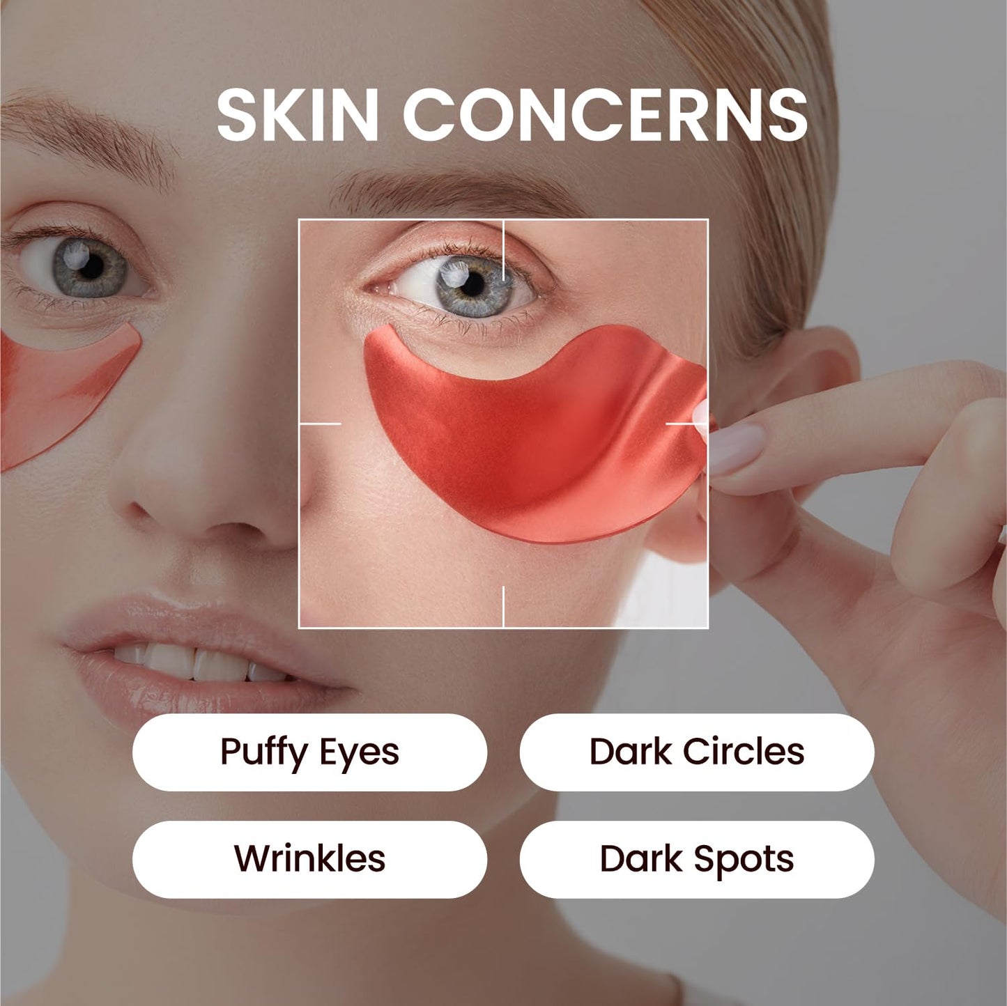 YADAH Red Food Energy Eye Patch 60 Pairs - Hydrogel Under Eye Mask with Pomegranate & Ginseng for Firming, Hydration & Puffiness Reduction.
