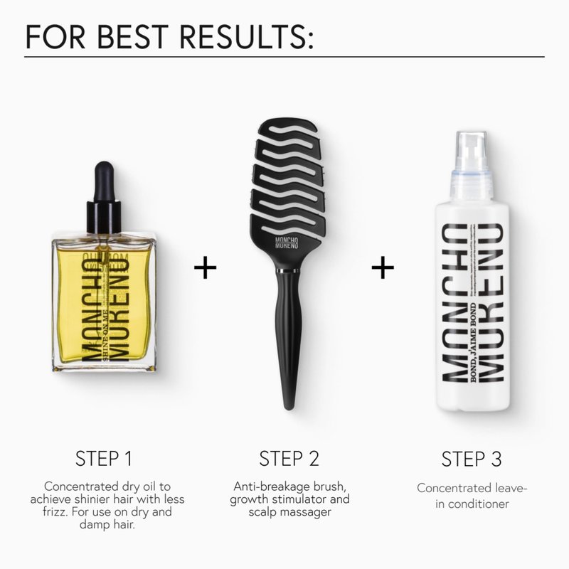 MONCHO MORENO Shine On Me - Anti-Frizz Hair Oil with Argan Oil & Vitamin E, Nourishing and Repairing Serum for Dry, Damaged & Frizzy Hair, Adds Softness and Shine (1.7 Fl Oz)