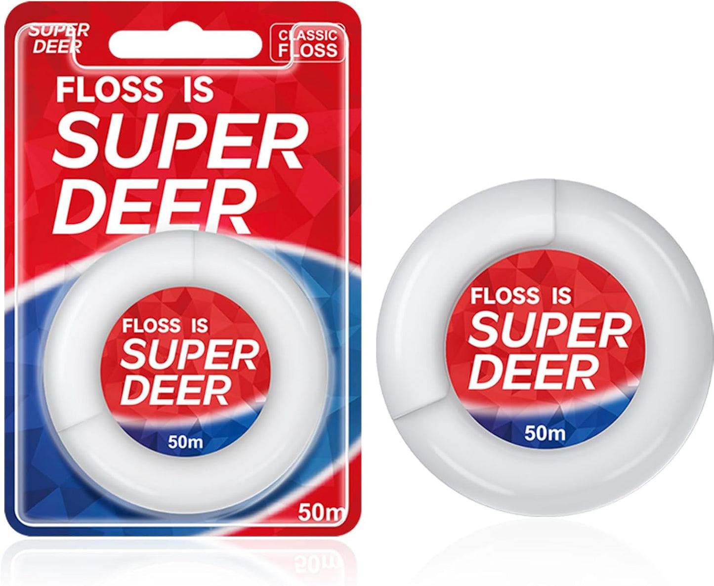 Waxed Dental Floss - Shred Resistant Plaque Remover for Deep Cleaning Teeth | 55 Yd, Easy to Use