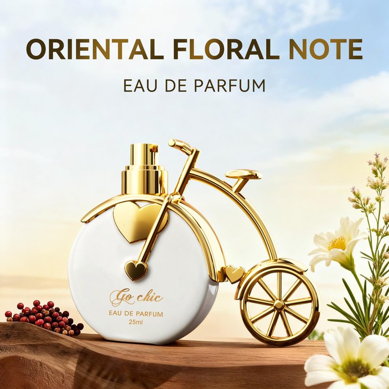 Bicycle Design Natural White Perfume Eau de Parfum Spray for Women, Fruity, Floral & Woody Fragrance Notes, 0.85 fl.oz | 25 ml
