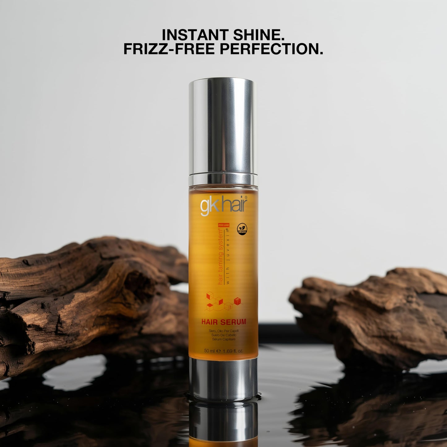 GK HAIR - Hair Oil Serum 1.69 Oz - Smooth Frizz Control & Shine Enhancement - Dry, Frizzy, Damaged & Dull Hair - Argan Oil Hair Serum with Plant Based Protein and Natural Silicones Lightweight Finish