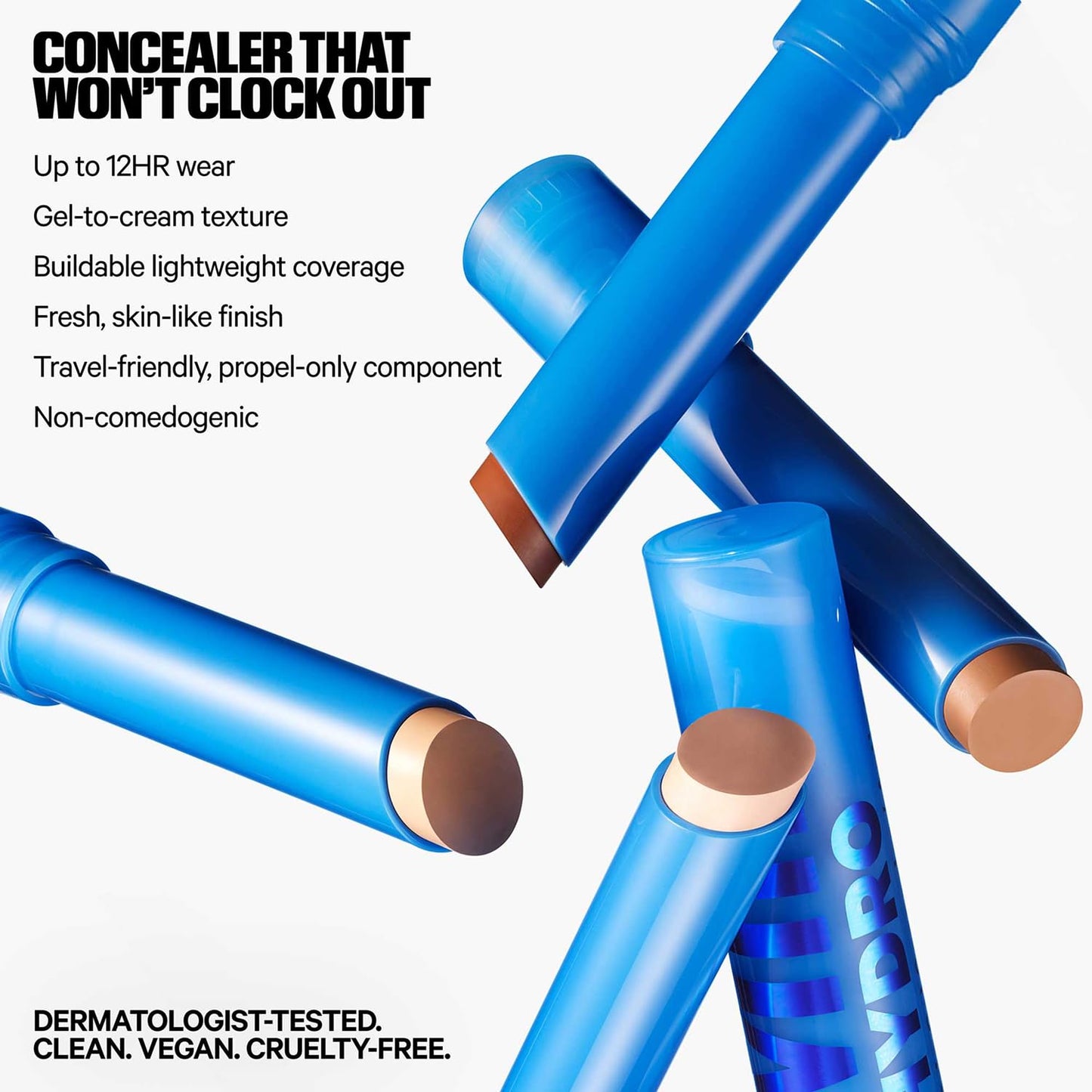 Milk Makeup Hydro Grip Gel Concealer with Hyaluronic Acid – 12HR Hydrating Concealer + Complexion Stick for Buildable Coverage with Dewy Finish – 5.25 Light Medium w/Neutral to Olive Undertones, .1oz