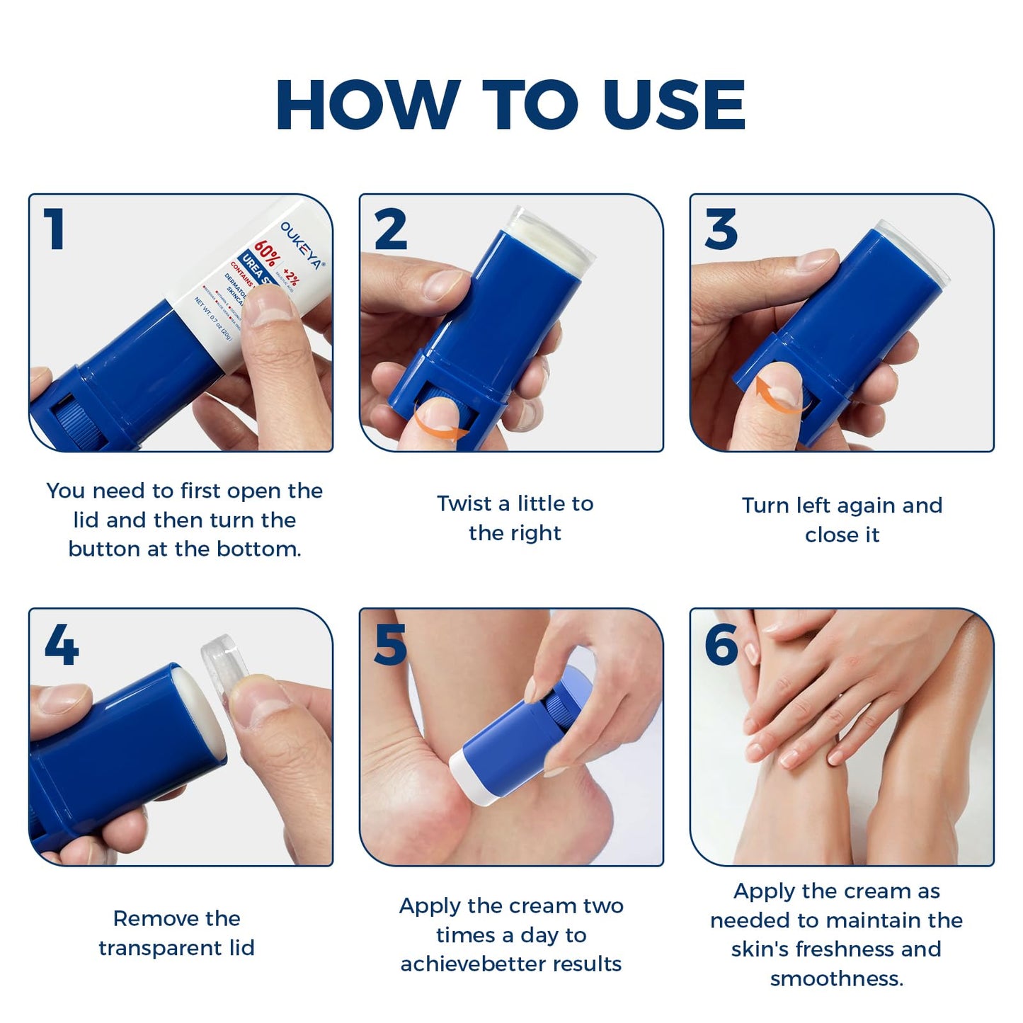 OUKEYA 60% Urea Stick with 2% salicylic acid - For Dry Rough Skin