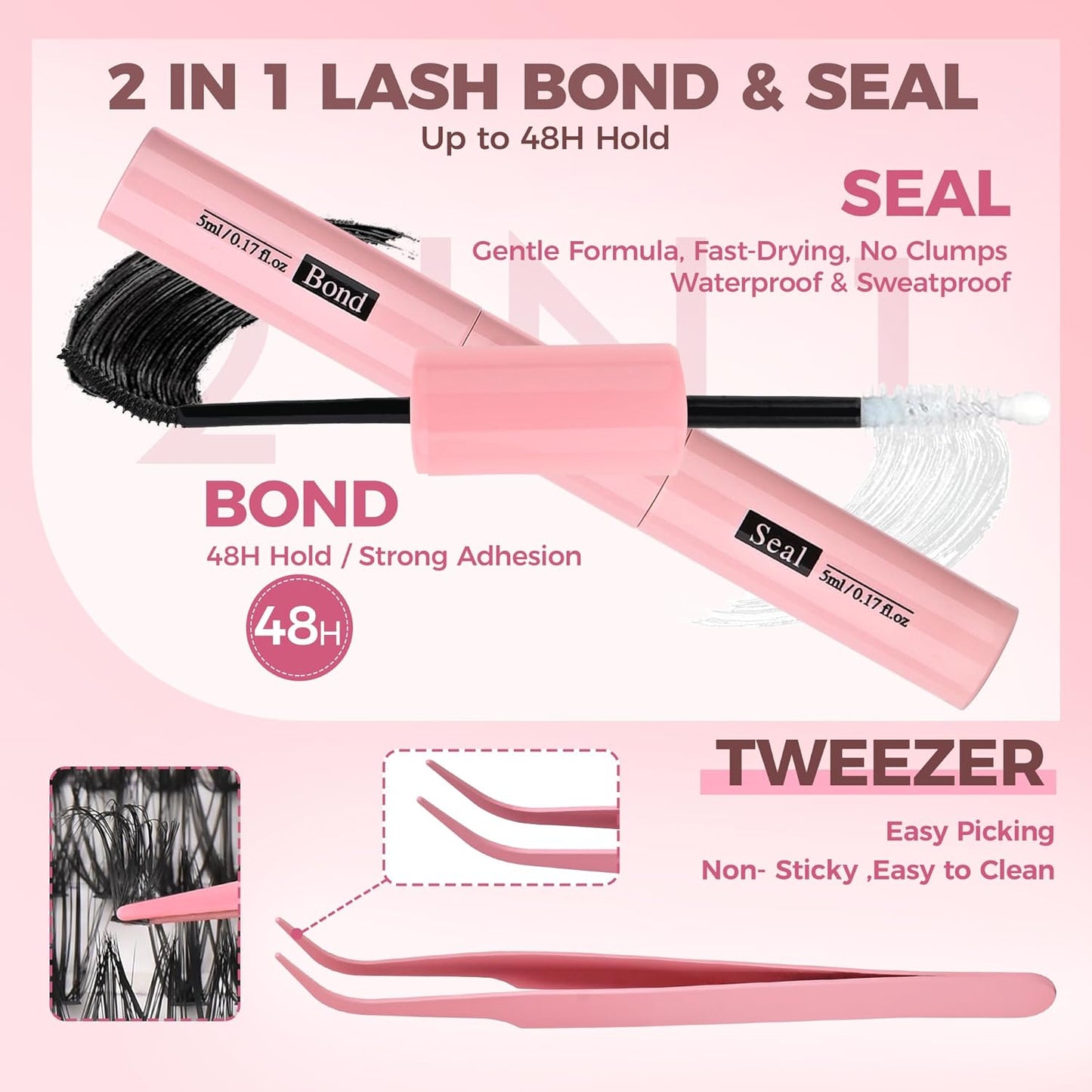 Eyelash Clusters Kit - 240PCS Natural Wispy Extensions with Bond & Seal | Mixed Lengths 10-16mm