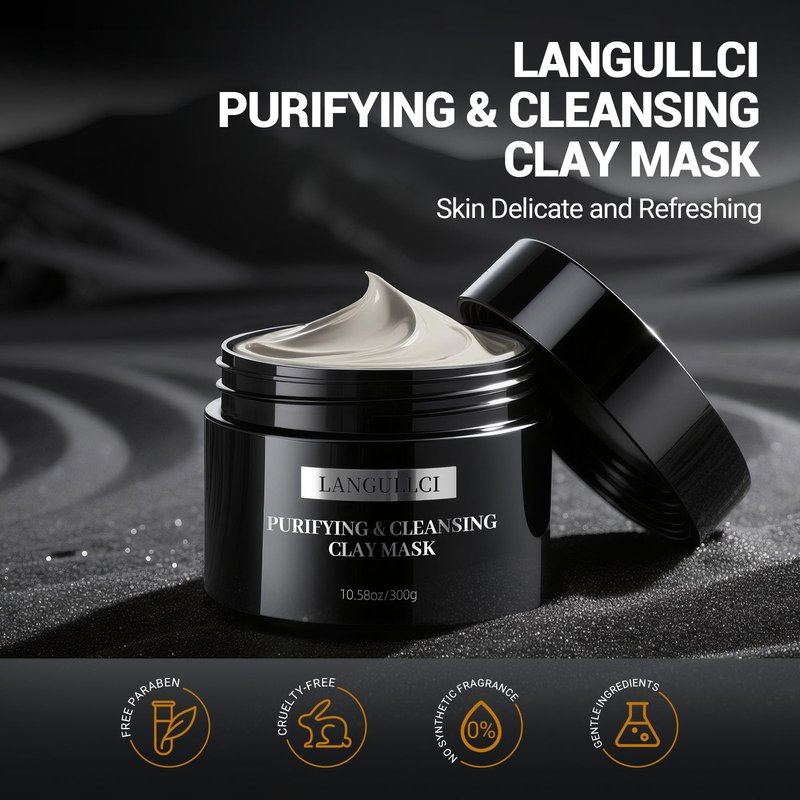 Clay Mask & Mud Face Mask – Purifying Kaolin Clay Mask, Blackhead Remover & Oil Control for Sensitive, Oily & Dry Skin | Detoxifying Pore Cleanser & Scrub | Helps Reduce Pores & Acne | 10.5 oz
