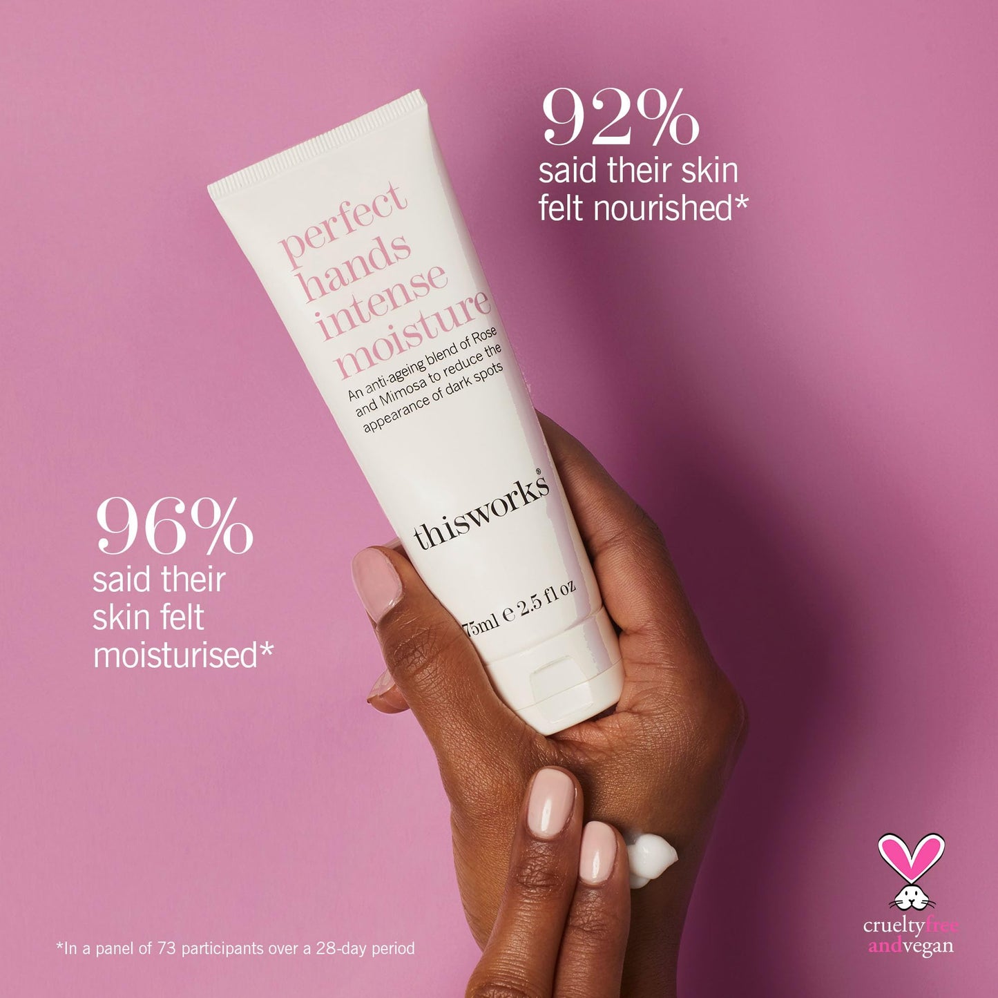 THISWORKS Perfect Hands Intense Moisture, 75ml, Hydrating Hand Cream Enriched with Larch Extract, Coconut and Fragranced Botanicals, Youth-Boosting Hand Moisturiser for Dry Skin