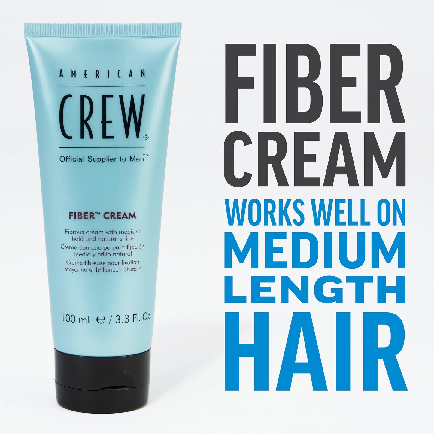 AMERICAN CREW Men's Hair Texture Lotion with Light Hold & Low Shine, 8.4 oz & Men's Fiber Cream with Medium Hold & Natural Shine, 3.3 oz