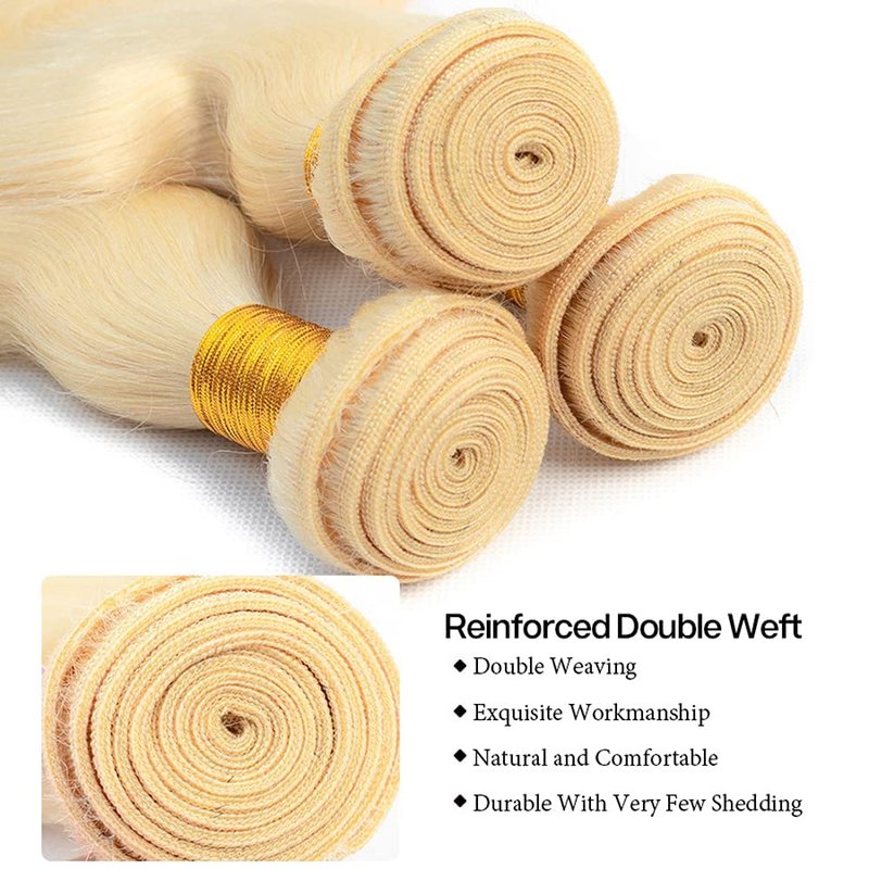 613 Body Wave Blonde Human Hair Bundles - 100% Unprocessed Brazilian Virgin Hair | 12 Inch, 12A Grade