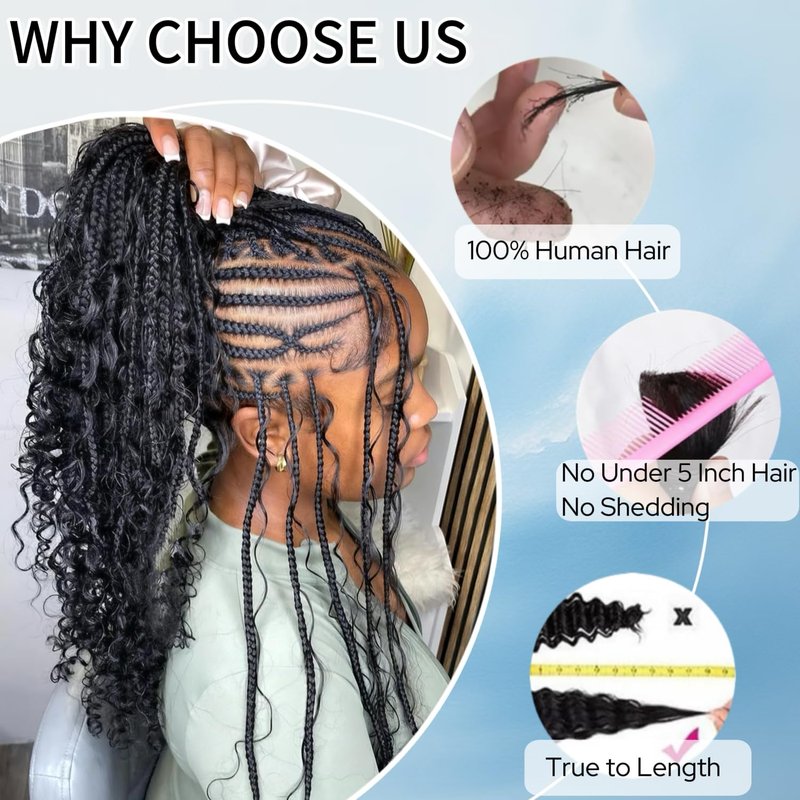 Human Braiding Hair - 16 Inch Water Wave Bulk Braiding Extensions | 100% Human Hair, Curly, Natural Color, 2 Bundles