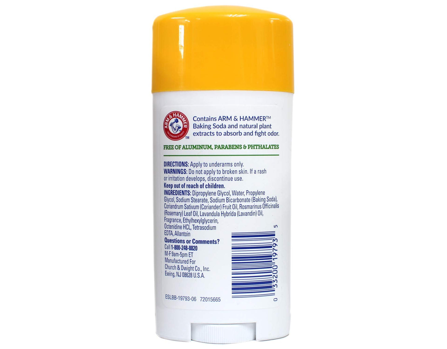 Arm & Hammer Essentials Natural Deodorant, Fresh, 2.5 Oz (Pack of 6)