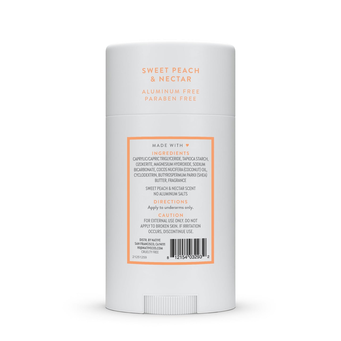 Native Deodorant Contains Naturally Derived Ingredients, 72 Hour Odor Control, Deodorant for Women and Men, Aluminum Free, Sweet Peach & Nectar 2.65oz