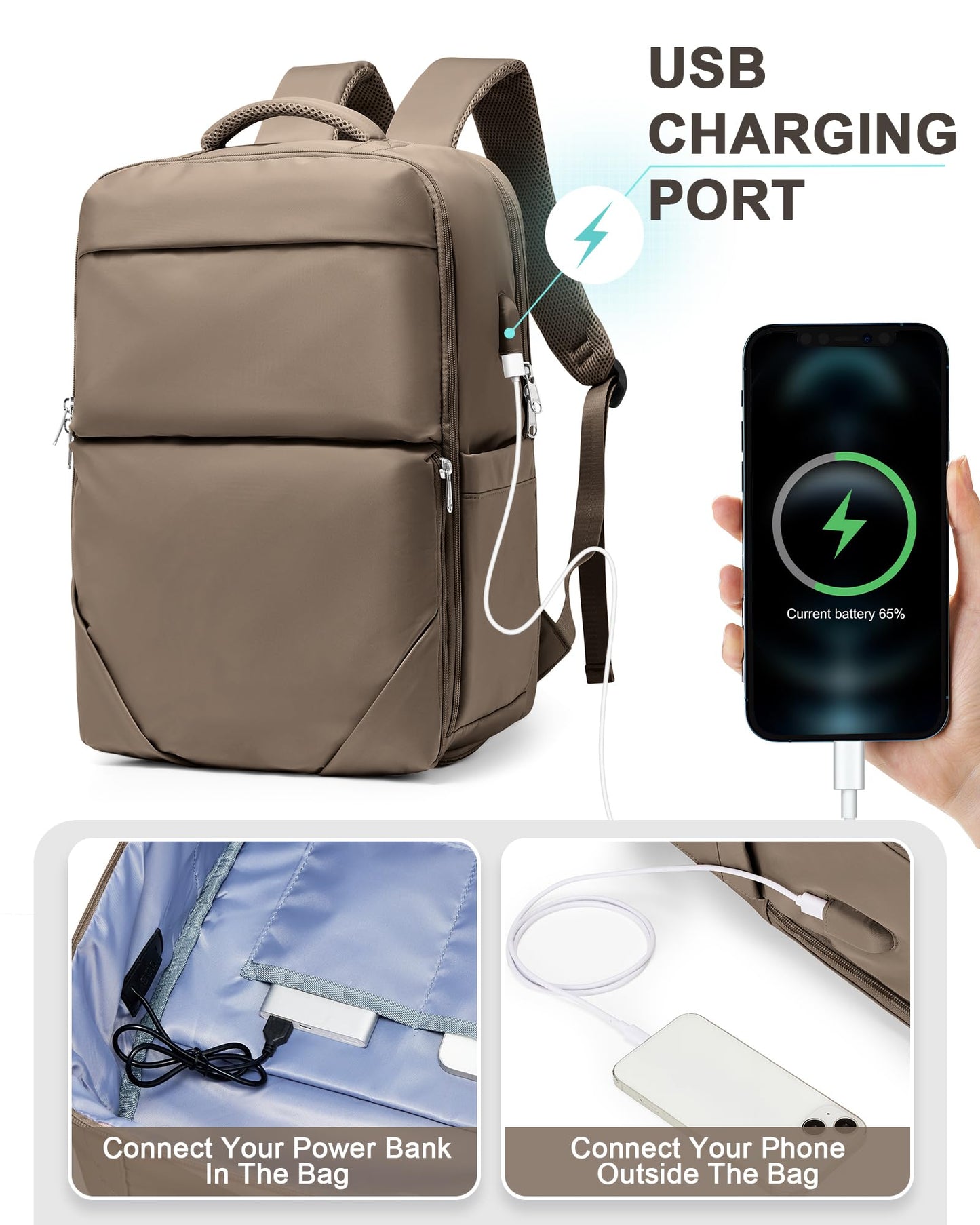 CADOLIM Large Travel Backpack Carry On Flight Approved Carry On Backpack For Women Airplanes Backpack For Travel Backpacks