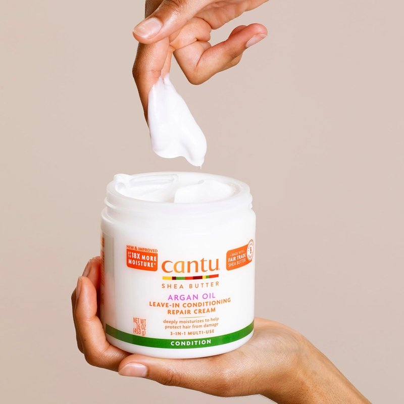 Cantu Argan Oil Leave-In Conditioning Repair Cream - 16 Ounce | Deep Moisture & Frizz Control