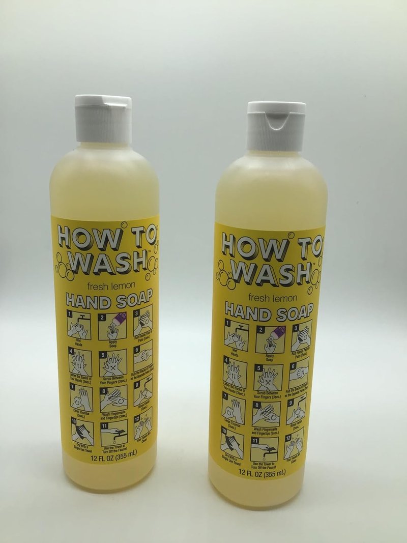 Fresh Lemon Hand Soap - Refreshing Citrus Scent | 2 Bottles, 12 Oz Each