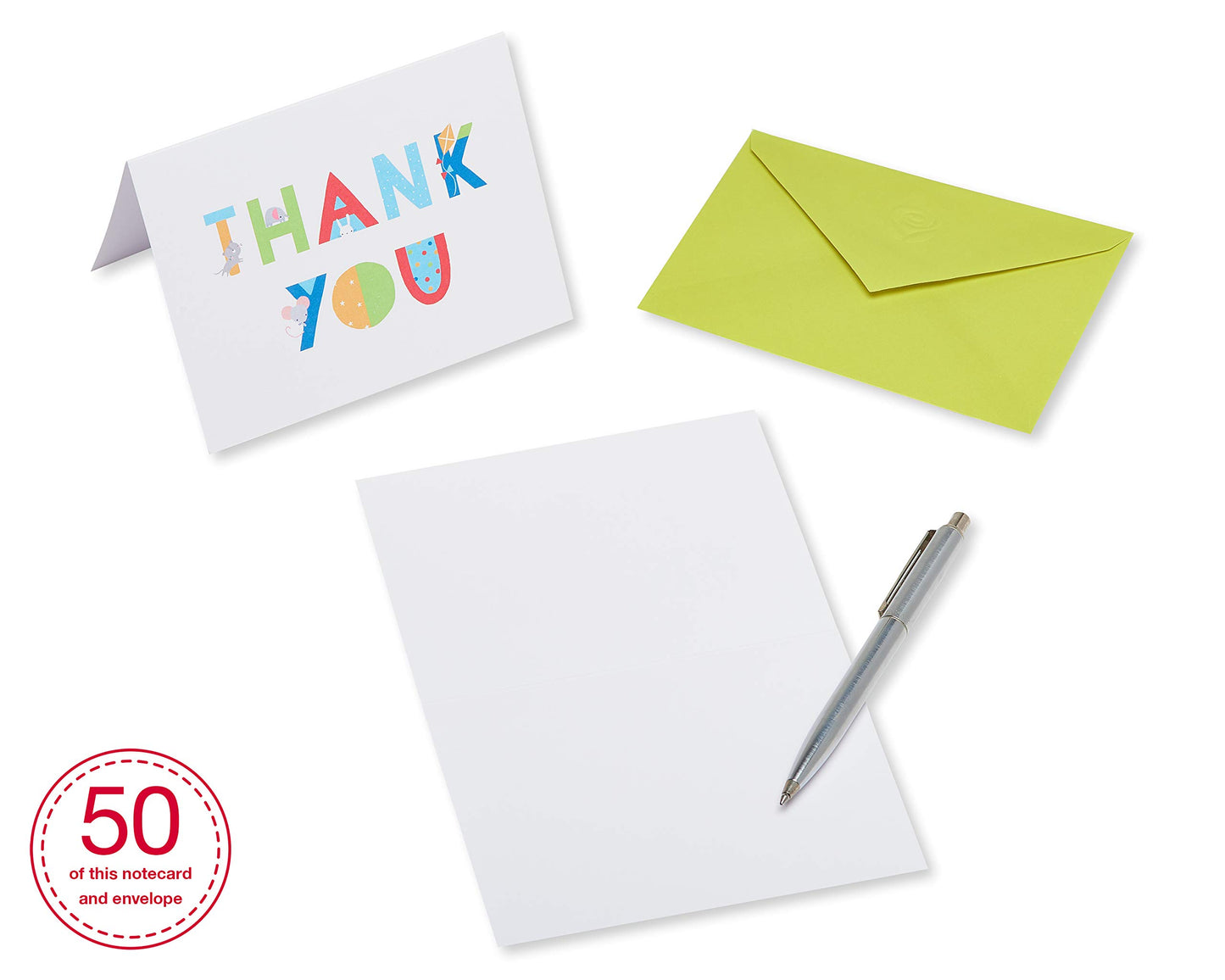 American Greetings Thank You Cards with Envelopes, Baby Icons (50-Count)