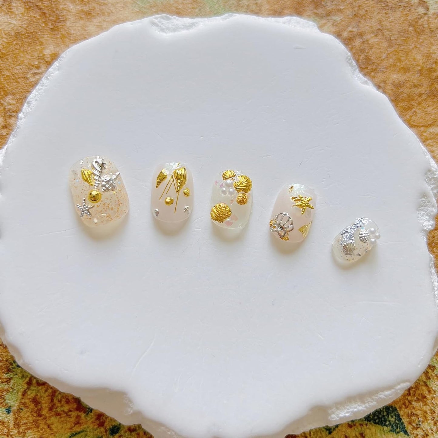 Nail Art Metal Studs - 500pcs Shell & Starfish Shapes for Creative Designs | Mixed Sea Series