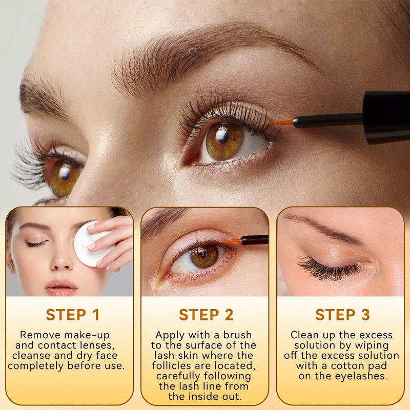 Eyelash Growth Serum, Eye Lash and Eyebrow Enhancing Serum for Women & Men - with Advanced Formula to Boost Longer Fuller and Thicker Lashes and Eyebrows, Gentle & Vegan for Sensitive Eyes (3 mL)