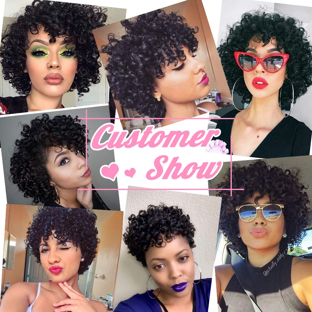 VIOLET Brazilian Funmi Hair 3 Bundles Spiral Curl Short Curly Weave 9A 100% Unprocessed Human Hair Extensions Full Head
