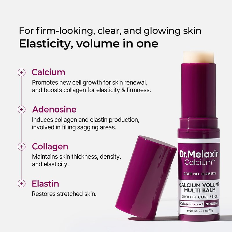 Dr.Melaxin Collagen Multi Balm Stick, Calcium & Adenosine Wrinkle Stick for Eye Neck & Face, Collagen Stick for Firming Sagging Skin, Neck Cream Eye Cream Balm, Korean Skin Care, 0.31 oz