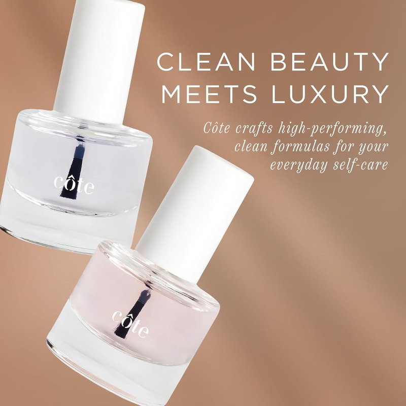 Nail Strengthener Base Coat & Quick Dry Top Coat Bundle | Fast-Drying, Chip-Resistant, Vegan, 0.27 fl oz Each