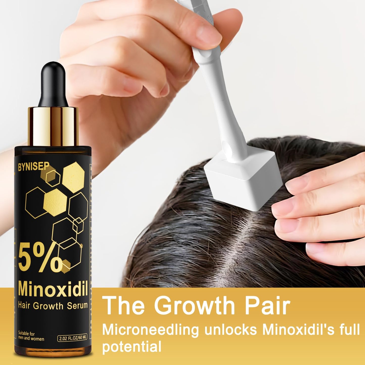 5% Minoxidil Beard Growth Serum for Men and Women, for Hair and Beard Regrowth Treatment - 60ml