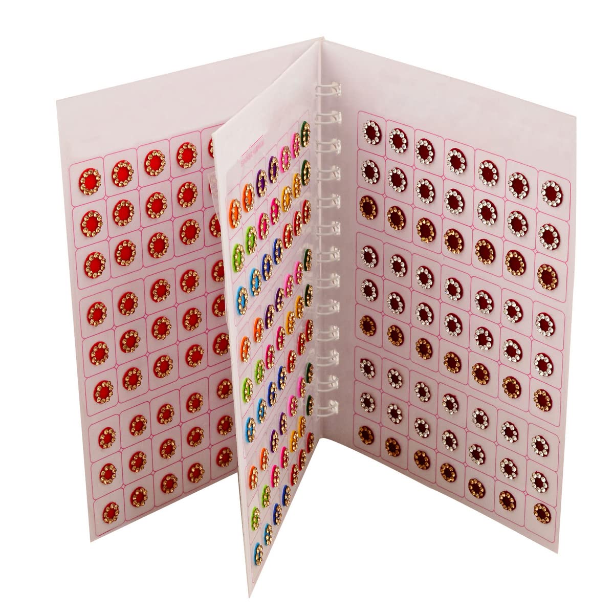 VAMA Multicolour Stone Bindi Kumkum Forehead Sticker Bindiya Bindi Booklet for Ladies (Medium Size 252 Stone Bindis Booklet)