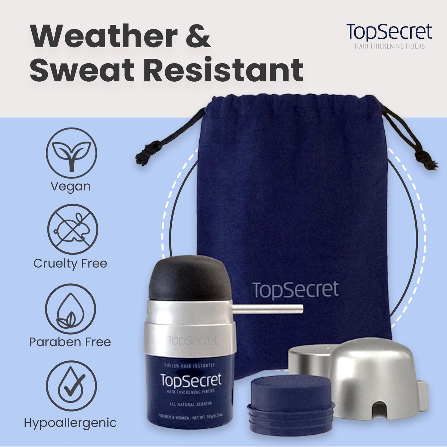 Top Secret Hair Thickening Building Fibers Applicator Included - Undetectable & Natural Hair Filler for Men & Women - Instantly Fill In Thinning Hair - Weather & Sweat Resistant (Dark Brown, Regular)