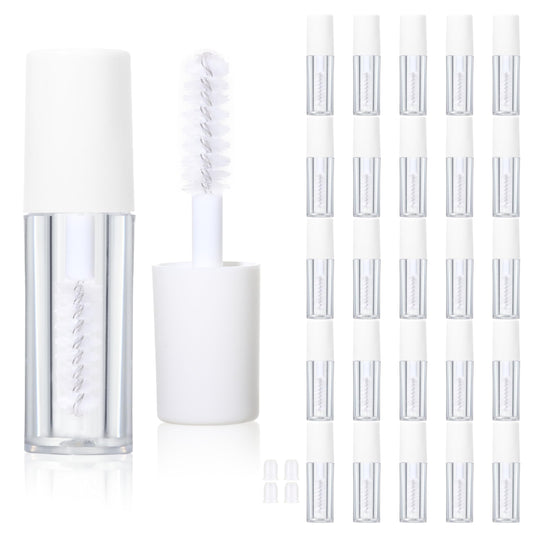 COSIDEA 26pcs 0.8ml White Empty mini mascara tubes with wand for castor oil 1ml eyelash growth tube packing sample size containers