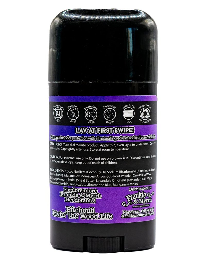 Frankie & Myrrh Purple Odor Eater Deodorant 2-Pack | Lavender Scent | Natural with Essential Oils | Aluminum-Free (256 oz each) | Paraben & Phthalate Free