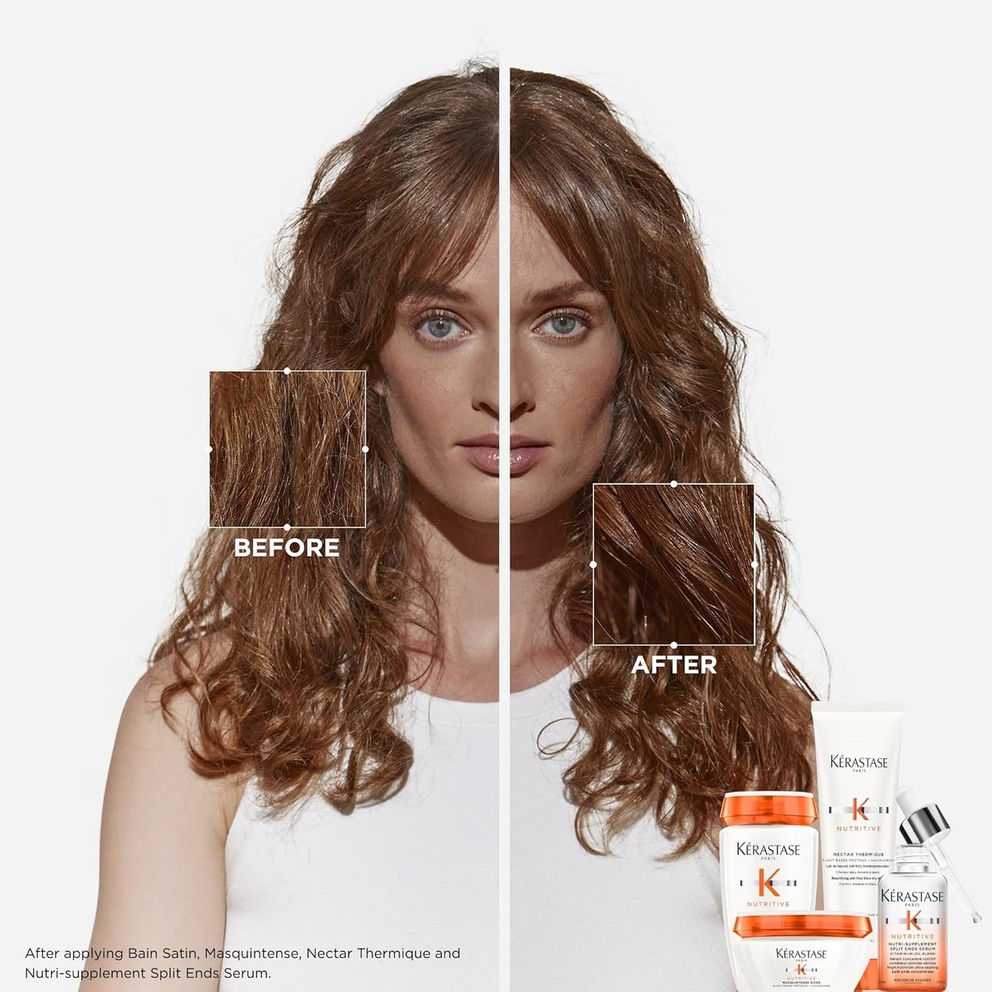 Kerastase Nutritive Split Ends Hair Serum For Dry Hair - Hydrating & Nourishing Leave-In Hair Oil Treatment For Smoothness and Shine, Ultra-Sealing Formula With Anti-Dryness Polymers, 1.7 Fl Oz
