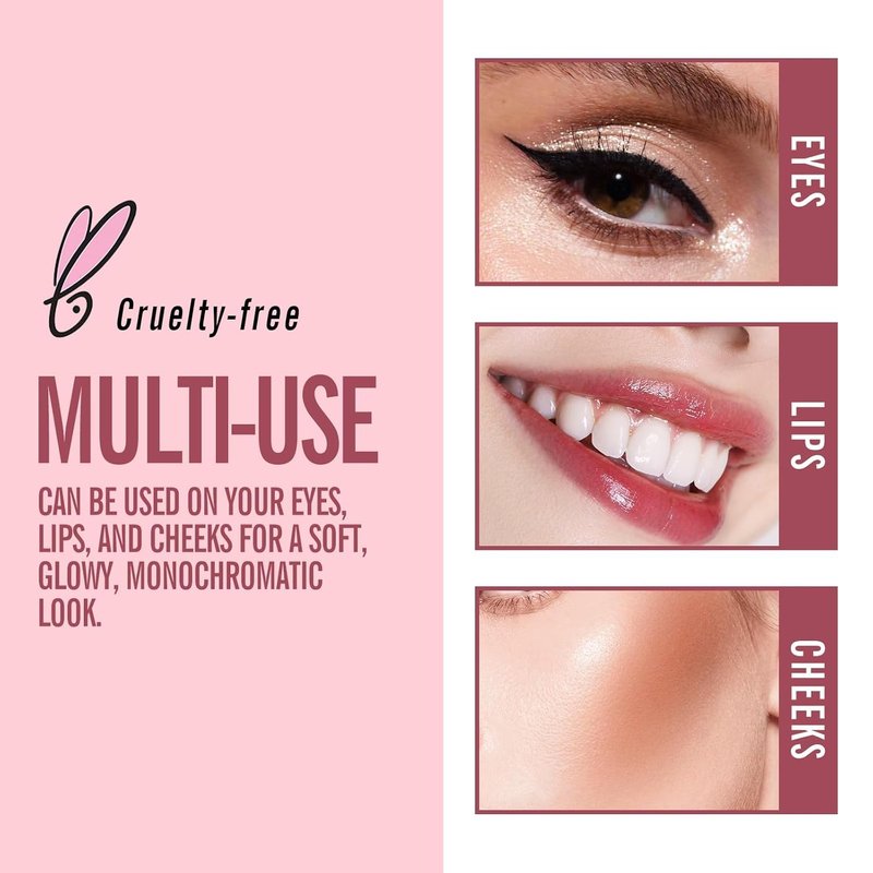 KIMUSE Multi Stick Trio Face Makeup, Cream Blush Stick for Cheeks & Lips, Contour Stick & Highlighter Makeup Sticks for All Skin