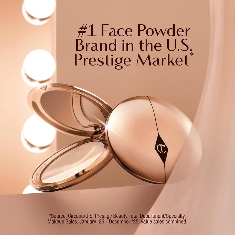 Charlotte Tilbury Airbrush Flawless Finish Setting Powder - Pore-Blurring Face Powder for Shine Control | Soft-Focus Finish